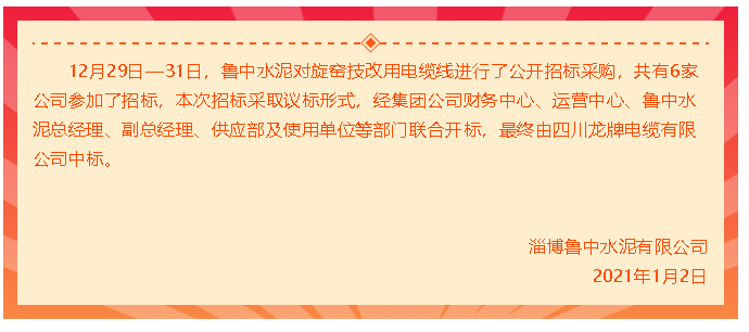 【魯中水泥】中標公告12